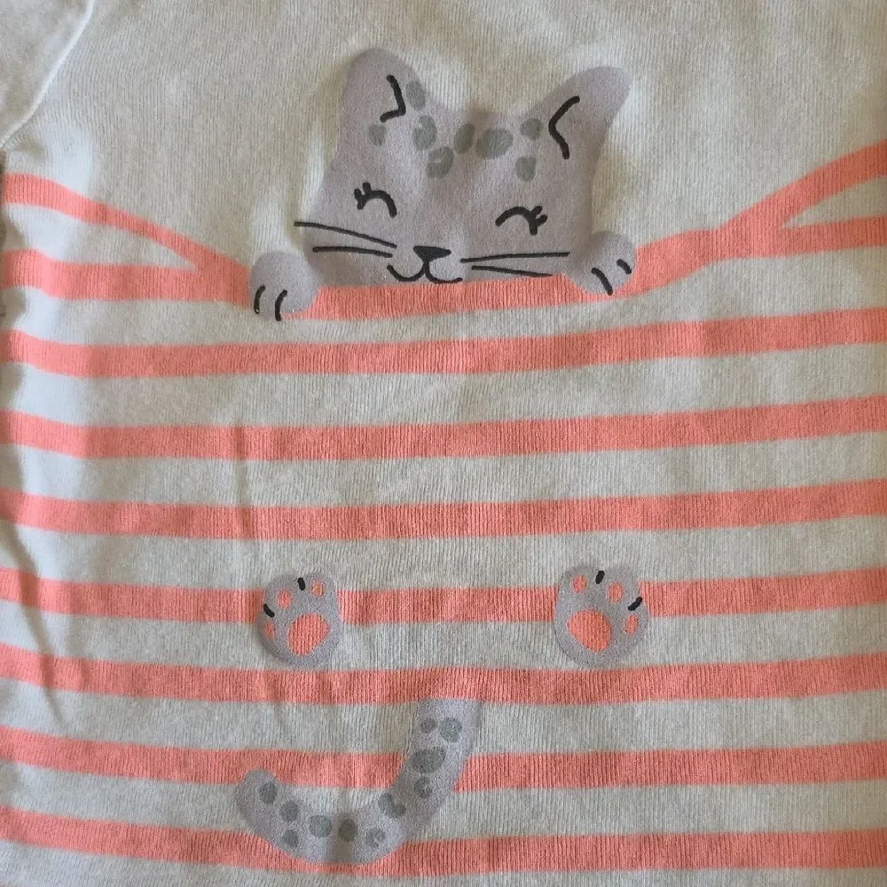 Carter's Pink and White Cat Pajama Set
